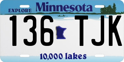 MN license plate 136TJK