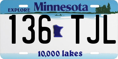MN license plate 136TJL
