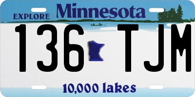 MN license plate 136TJM