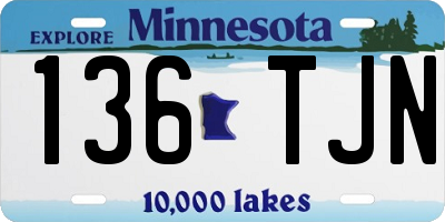MN license plate 136TJN
