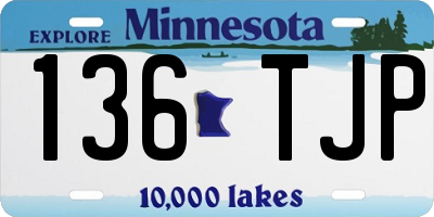 MN license plate 136TJP