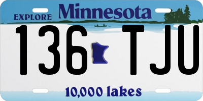 MN license plate 136TJU