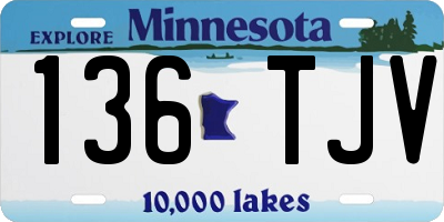 MN license plate 136TJV