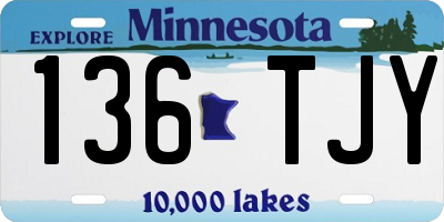 MN license plate 136TJY