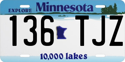 MN license plate 136TJZ