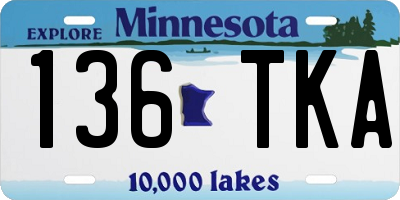MN license plate 136TKA