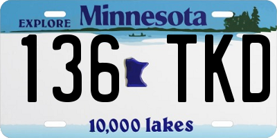 MN license plate 136TKD
