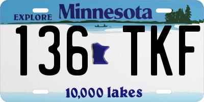 MN license plate 136TKF