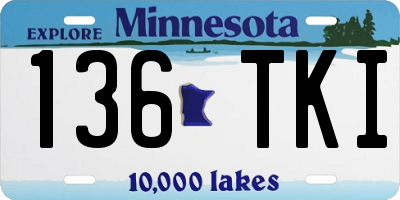 MN license plate 136TKI