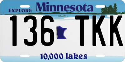 MN license plate 136TKK