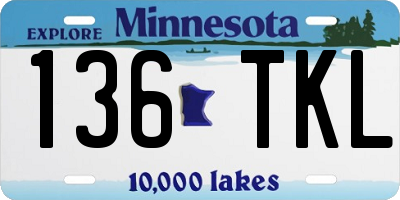 MN license plate 136TKL