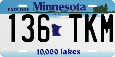 MN license plate 136TKM