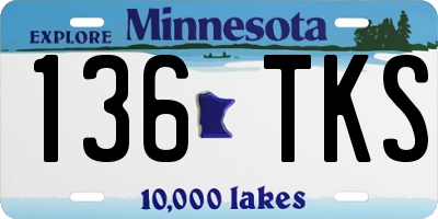 MN license plate 136TKS