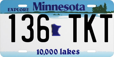 MN license plate 136TKT