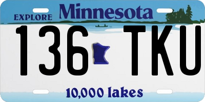 MN license plate 136TKU