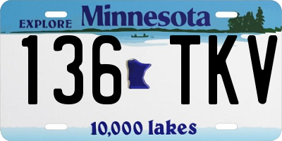 MN license plate 136TKV