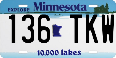 MN license plate 136TKW