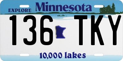 MN license plate 136TKY
