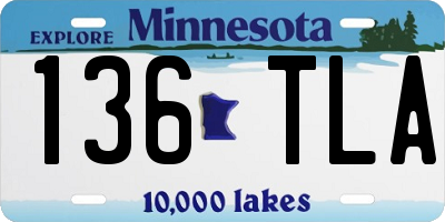 MN license plate 136TLA