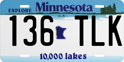 MN license plate 136TLK