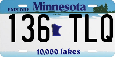 MN license plate 136TLQ