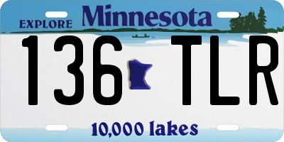 MN license plate 136TLR