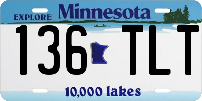 MN license plate 136TLT