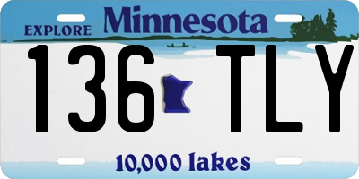 MN license plate 136TLY