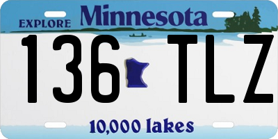 MN license plate 136TLZ