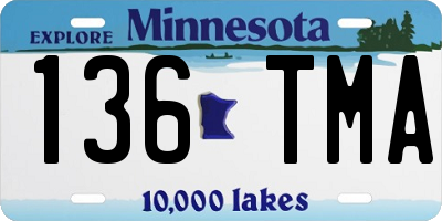 MN license plate 136TMA