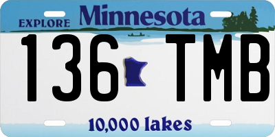 MN license plate 136TMB