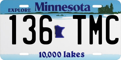 MN license plate 136TMC
