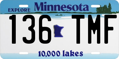 MN license plate 136TMF