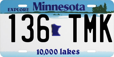 MN license plate 136TMK