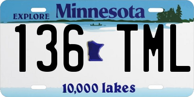 MN license plate 136TML