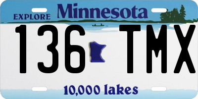 MN license plate 136TMX