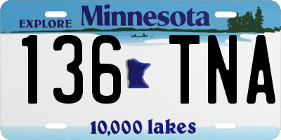 MN license plate 136TNA