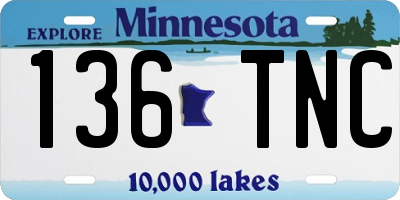 MN license plate 136TNC