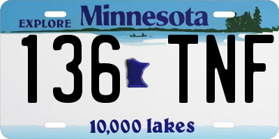 MN license plate 136TNF
