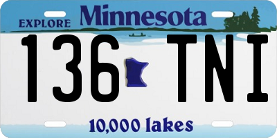 MN license plate 136TNI