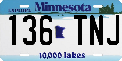 MN license plate 136TNJ