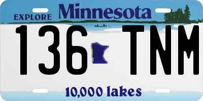 MN license plate 136TNM