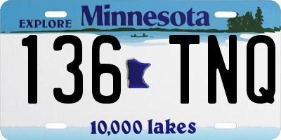 MN license plate 136TNQ