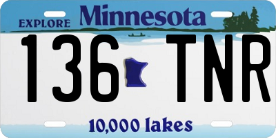 MN license plate 136TNR