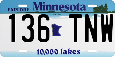 MN license plate 136TNW