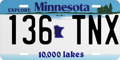 MN license plate 136TNX