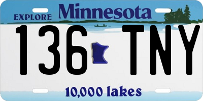 MN license plate 136TNY