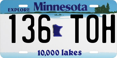 MN license plate 136TOH
