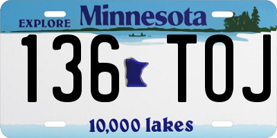 MN license plate 136TOJ