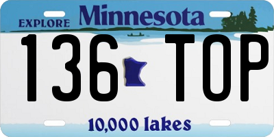 MN license plate 136TOP